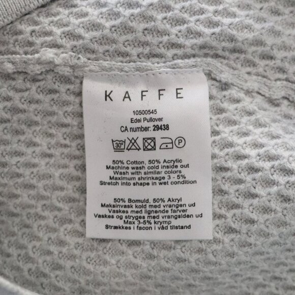 Kaffe Women Grey Sz S Edel Knit Lightweight Crewneck 3/4 Sleeve Pullover Sweater - Picture 9 of 10